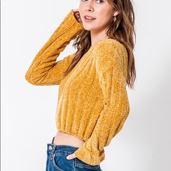 HP💗Mustard Cropped Boxy Sweater - Picture 3 of 6